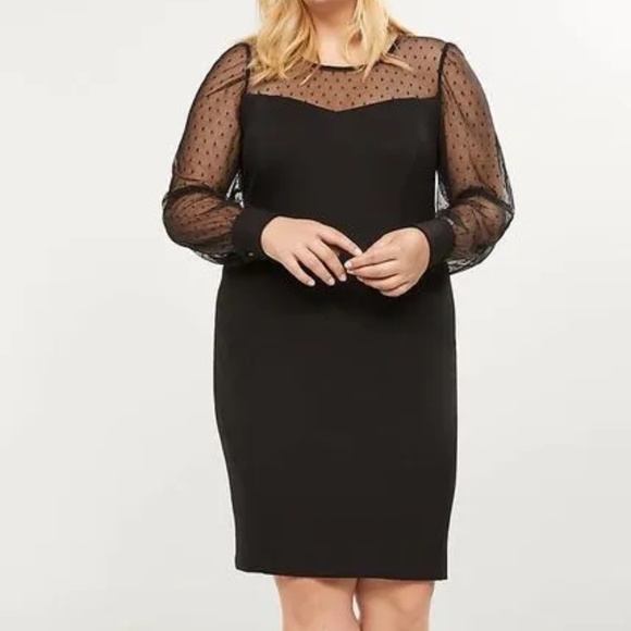 Lane Bryant Mesh Yoke/Sleeve Sheath Dress NWT Size 20 - Picture 2 of 2